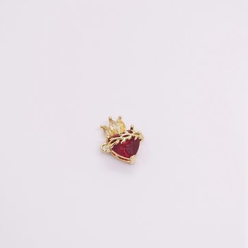 DIJE PULSERA CORAZÓN ROJO RODINADO - imagen 1