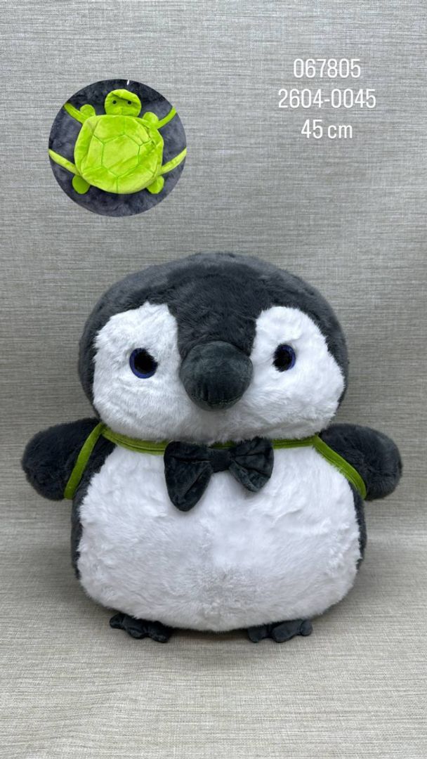 PINGUINO CON BOLSO 45 CM