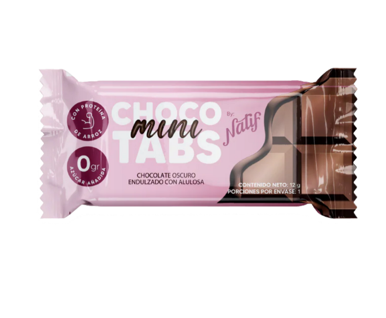 CHOCOTABS MINI CHOCOLATE OSCURO X 12GR NATIF