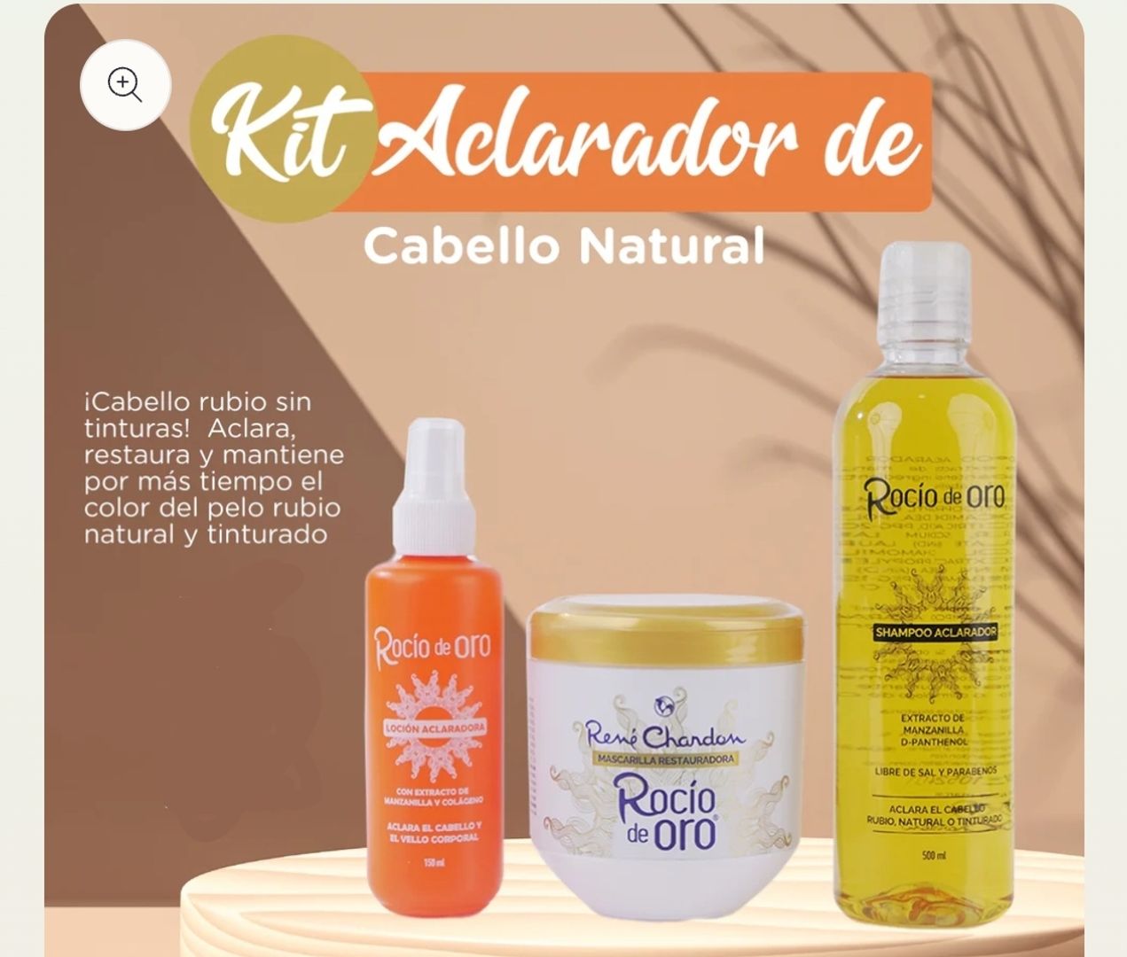 Kit Capilar Aclarador Rocio de oro by Rene chardo