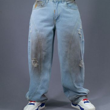 JEANS SUPER BAGGY CORTES AZUL - imagen 1
