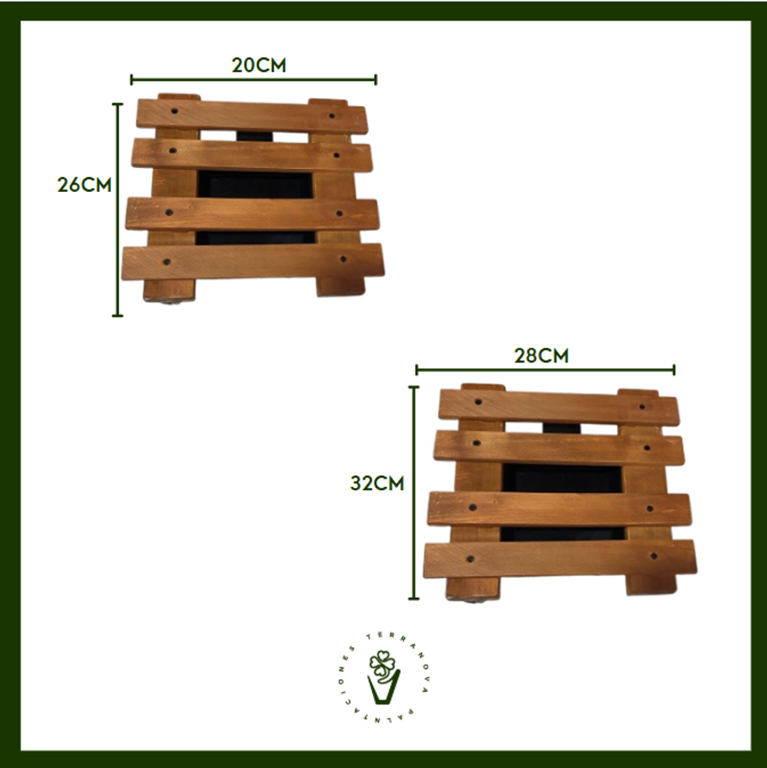 SOPORTE DE MADERA CON RODACHIN