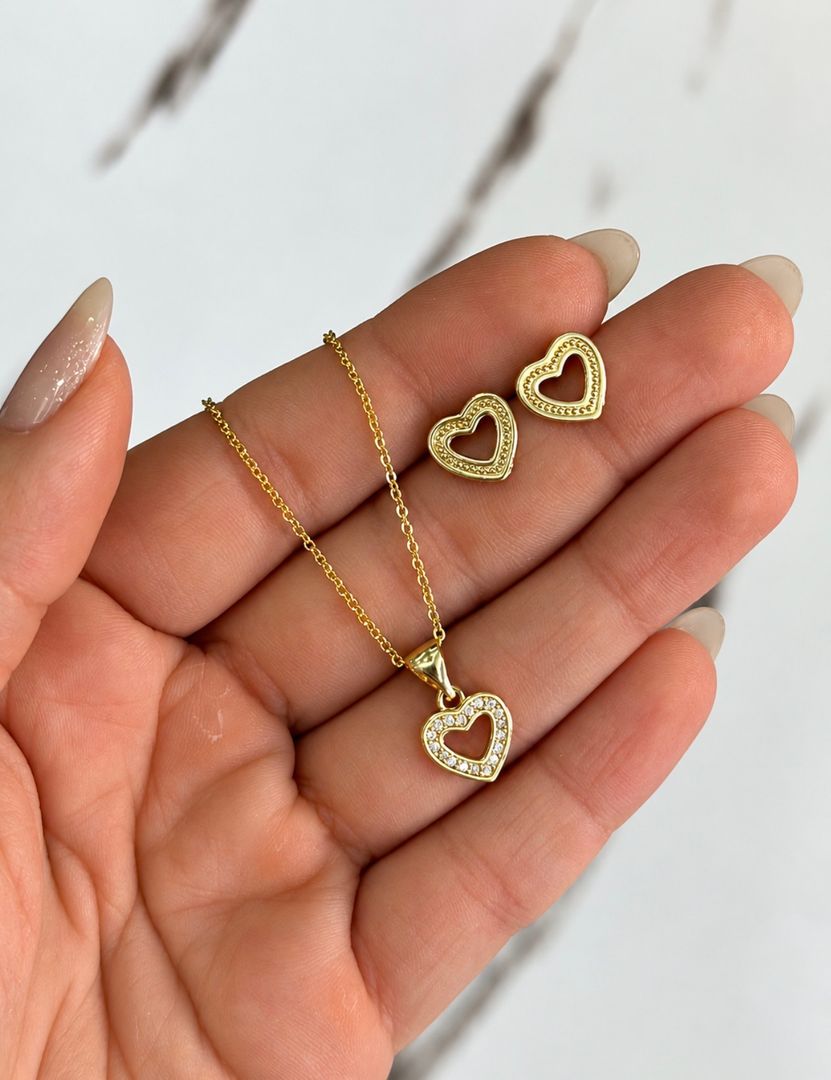 Cadena set topo corazón 