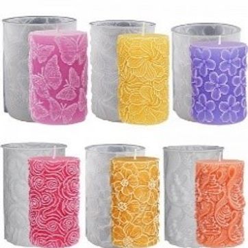 6 piezas para vela con forma de rosa y flor ondulada de mariposa - imagen 1