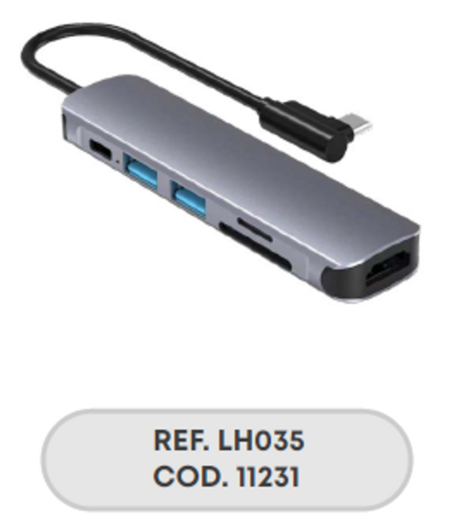 HUB USB TIPO C 6 EN 1 PD