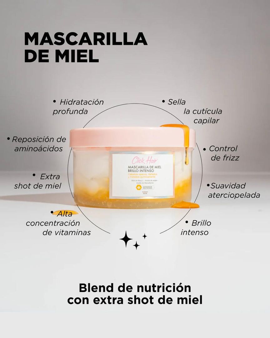 MASCARILLA DE MIEL BRILLO INTENSO CLICK HAIR