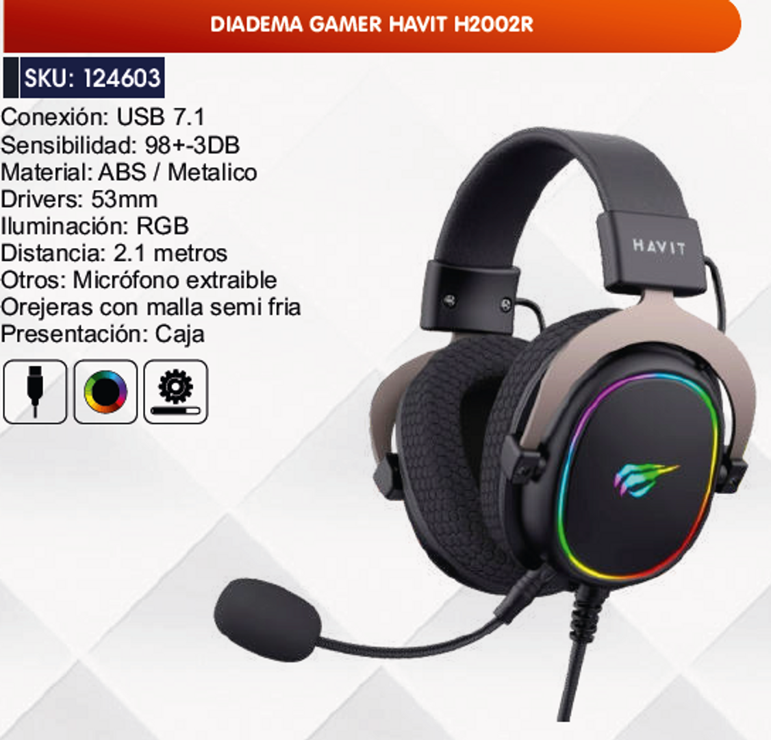 DIADEMA GAMER HAVIT H2002R