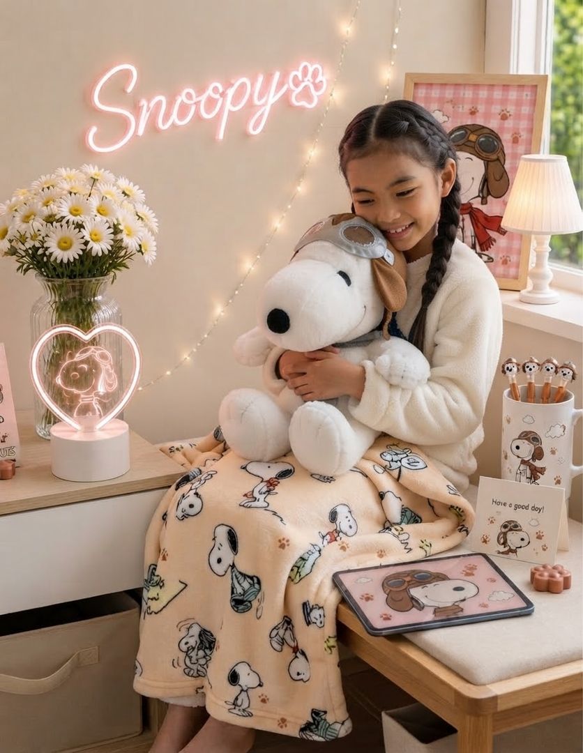 Peluche con cobija snoopy 