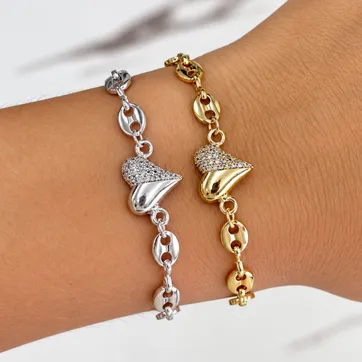 Imagen del producto Pulsera corazon circones