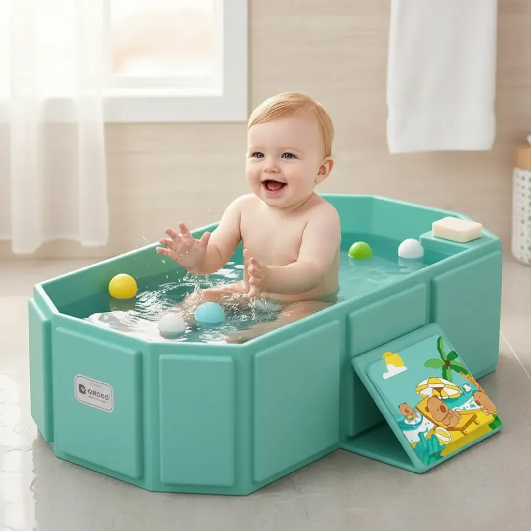 BAÑERA TINA PLEGABLE PORTATIL PARA BEBES ENJOY 80x45x25 CM