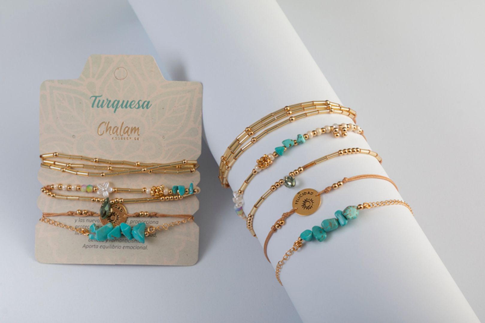 Juego de pulseras Piedras Naturales: Turquesa