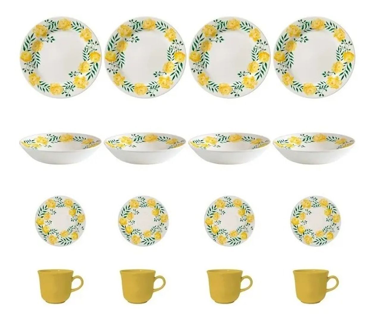Vajilla Corona Alice 4 Puestos 16 Piezas Ceramica 