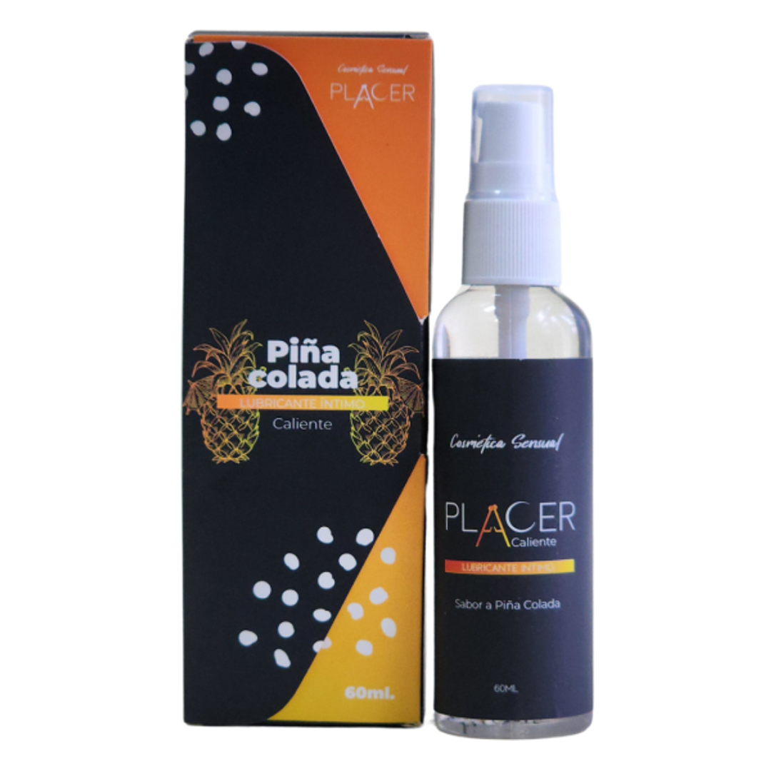 Placer caliente - piña colada - 60ml - Lubricante + caja juego.