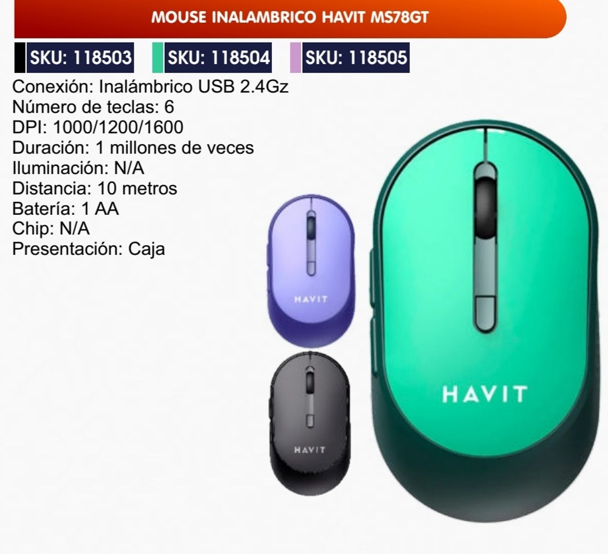 MOUSE INALÁMBRICO HAVIT