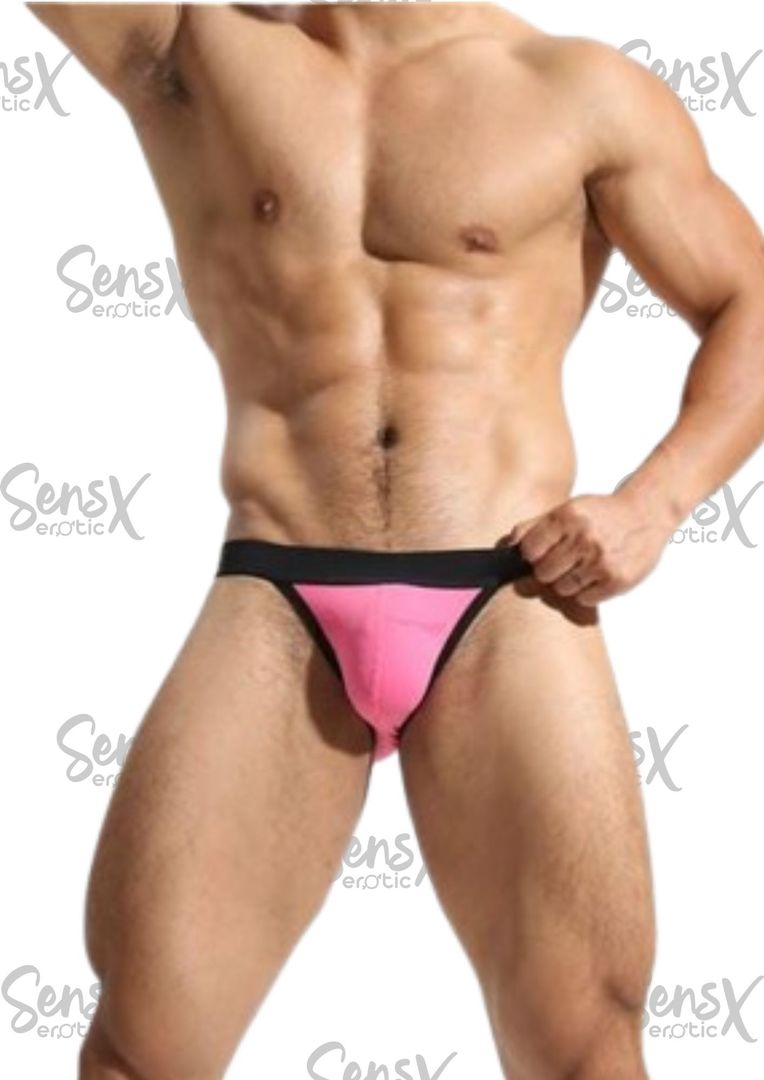 Ropa interior Sexy para hombre, tanga de horquilla alta sedosa