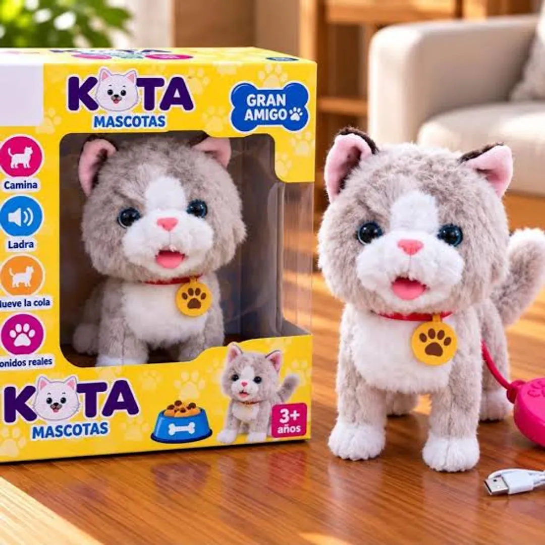PELUCHE ROBOTICO DE PERRITOS Y GATITOS CON CONTROL