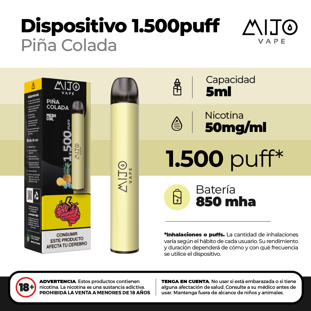 Mijo Piña Colada 1500 Puffs