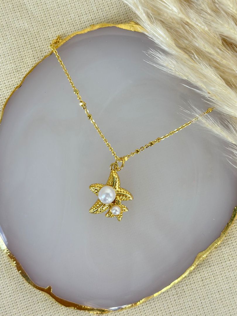 Cadena estrella de mar perla 