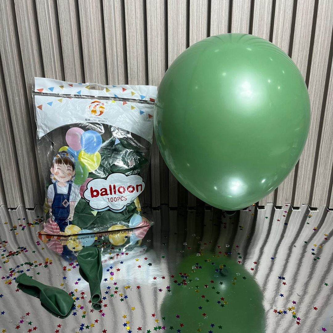 GLOBO x 100 UNIDADES R12 LATEX TENDENCIA EUCALIPTO