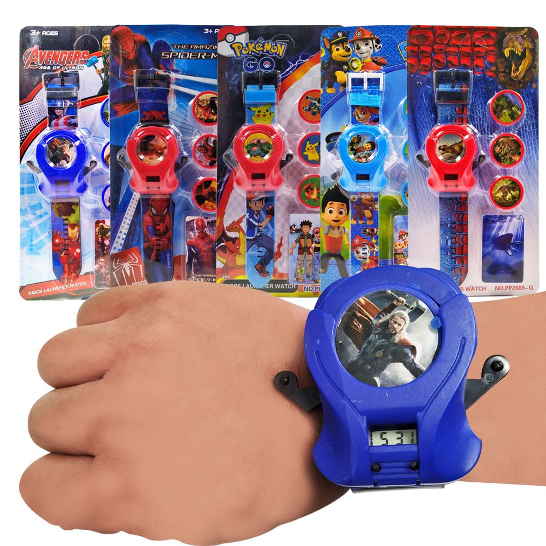 Reloj infantil lanza tazo
