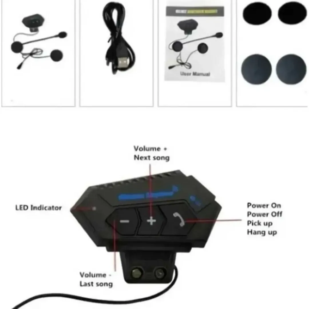 INTERCOMUNICADOR CASCO MANOS LIBRES BLUETOOTH IMPERMEABLE