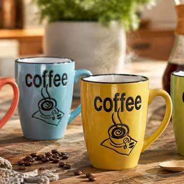Imagen del producto POCILLO LOZA COFFE DISEÑOS-HAPPY