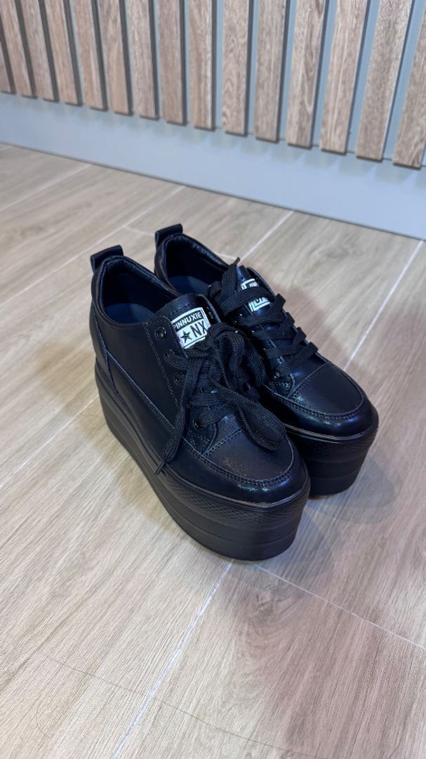 TENIS 3 pisos plataforma BLACK 