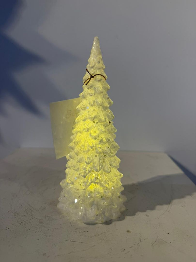 ARBOLITO ACRILICO NEVADO CON LUZ CALIDA