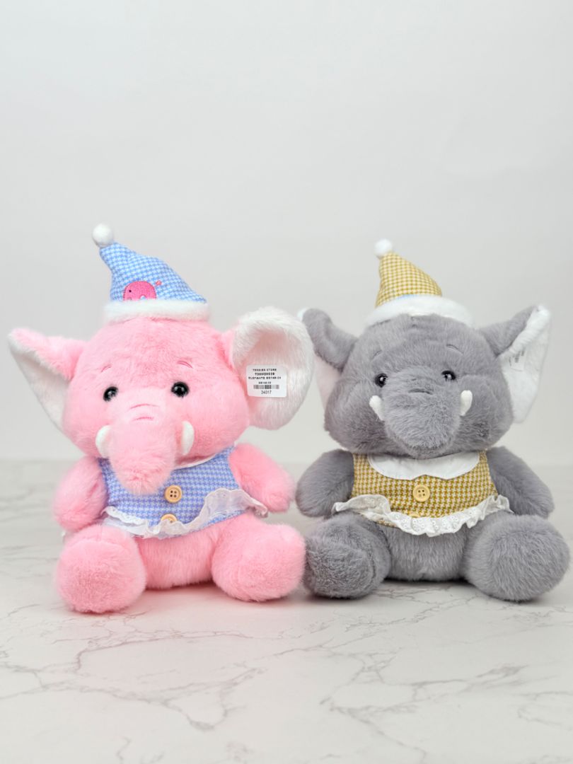 ELEFANTE CHALECO Y GORRO 25 CM