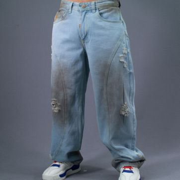 JEANS SUPER BAGGY CORTES AZUL - imagen 2