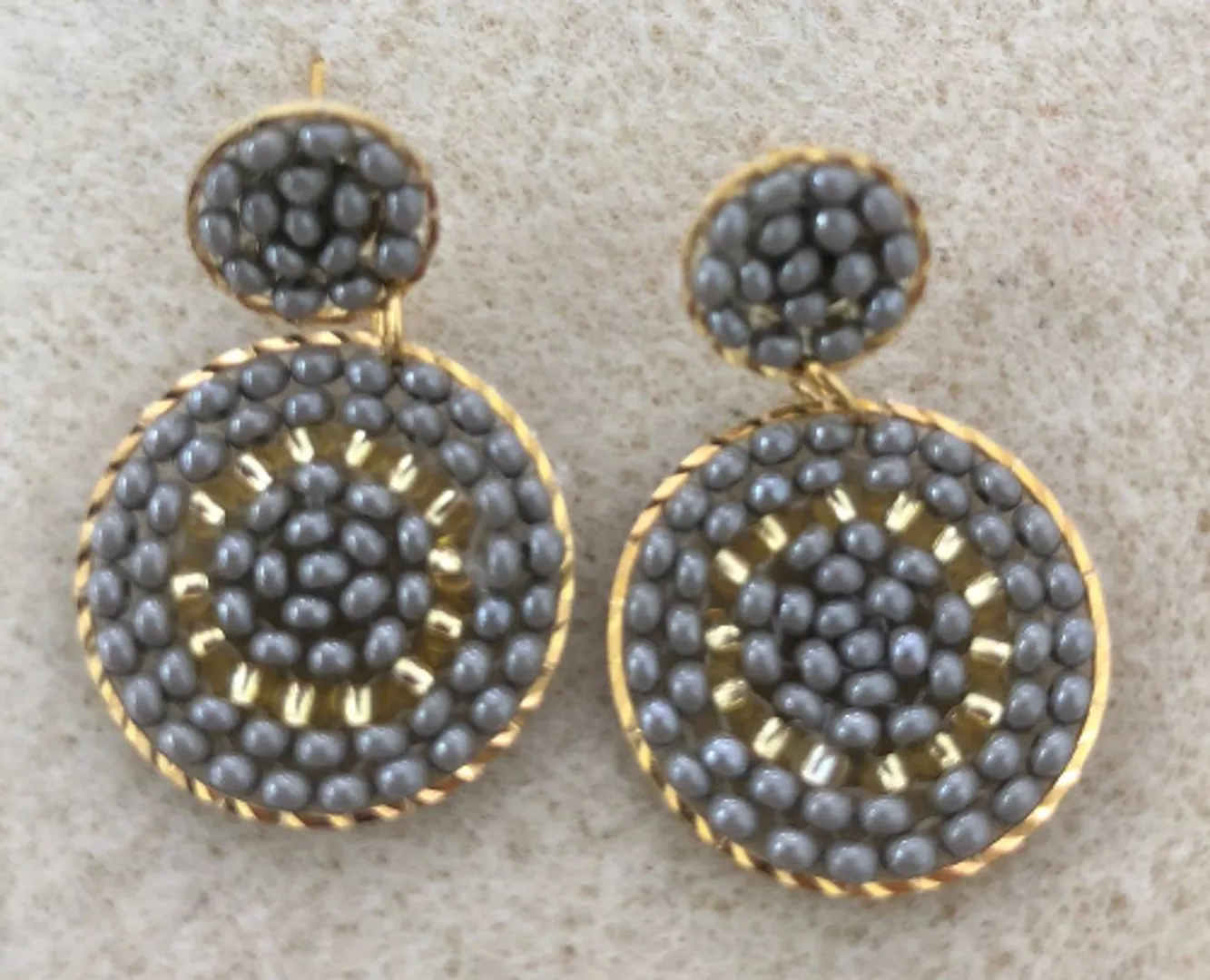 Arete Duo Mini Tejido Mostacilla 