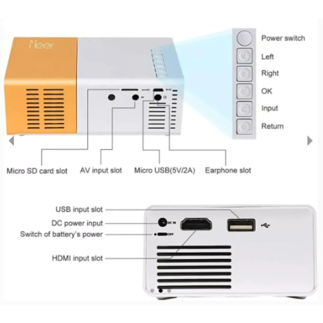 MINI PROYECTOR LED VIDEO YG300 PORTATIL