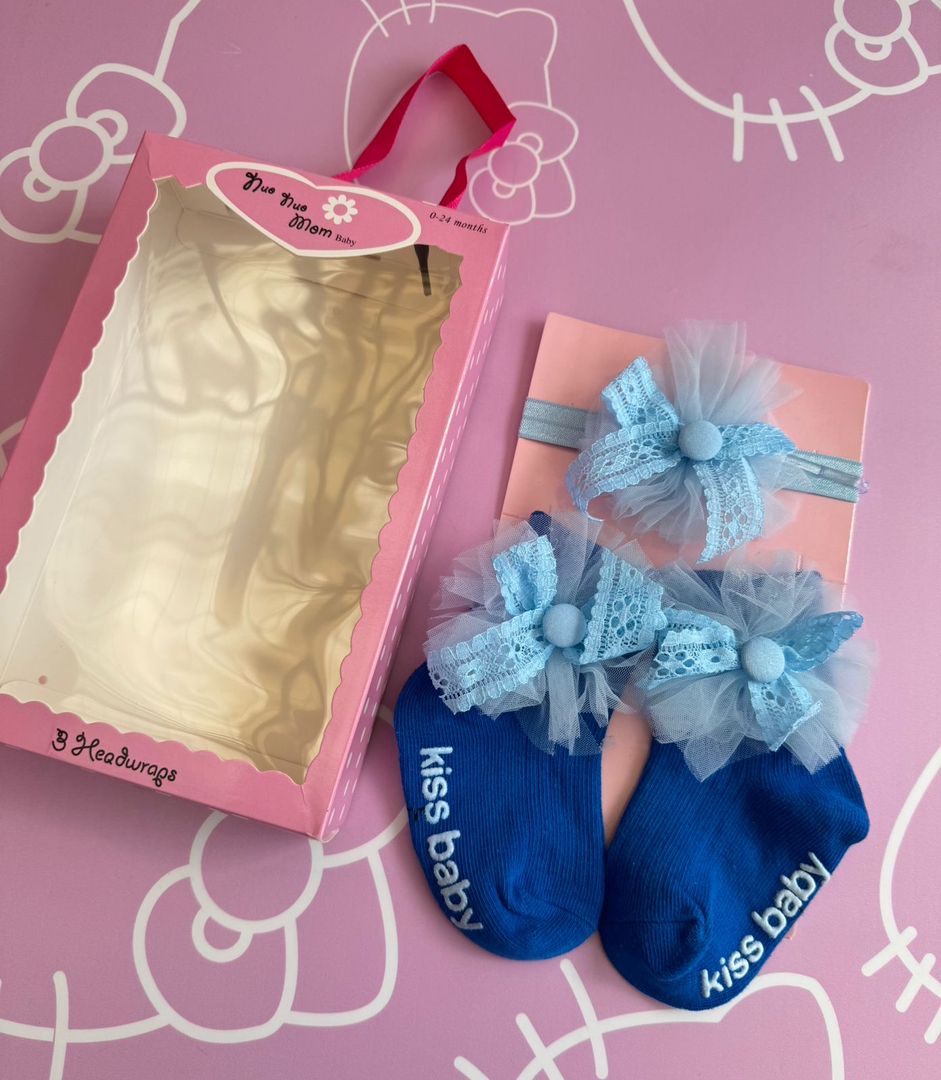 Kit medias y cintillo de bebé 