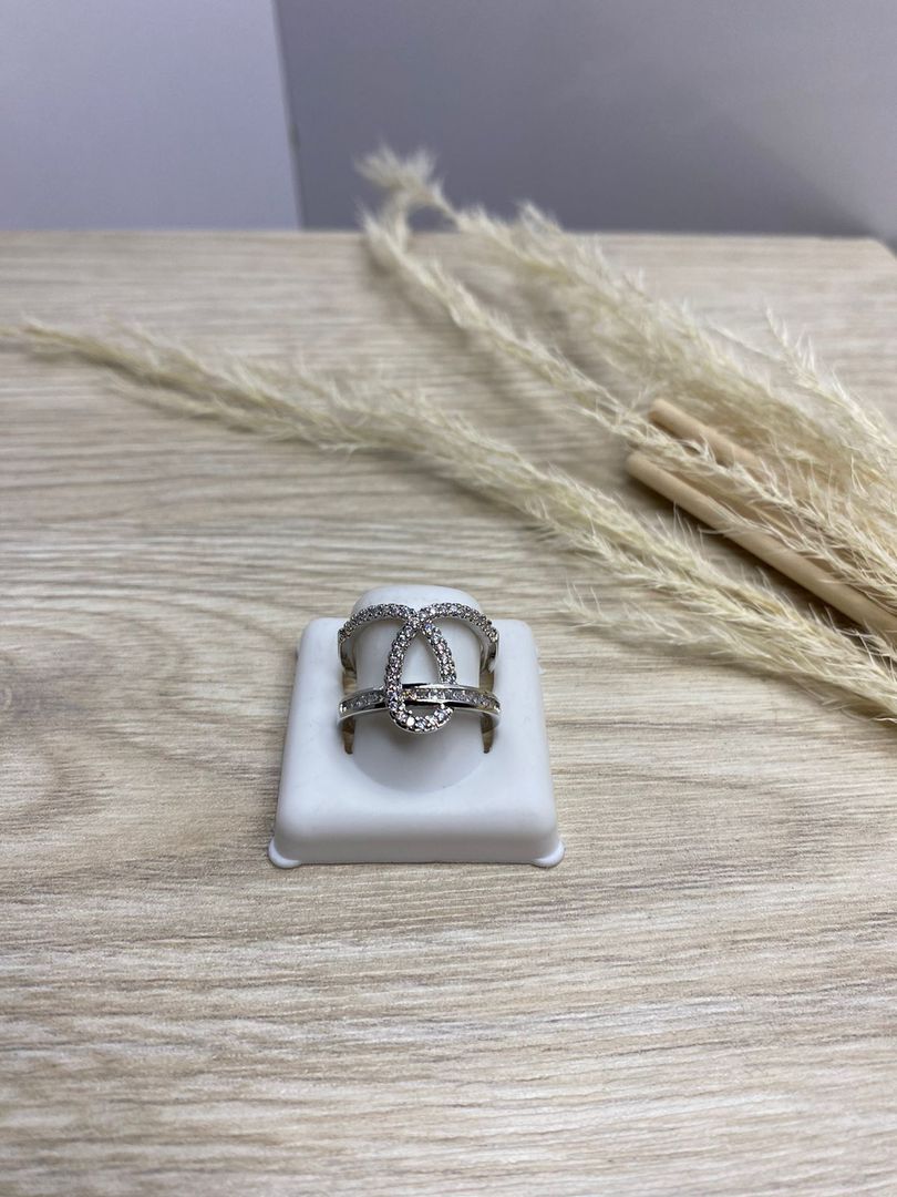 Anillo plateado, covergold 