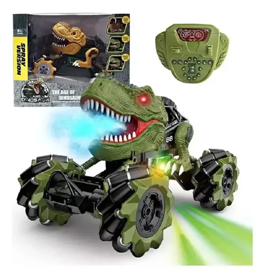 CARRO DINOSAURIO A CONTROL REMOTO CON HUMO Y LUCES LED