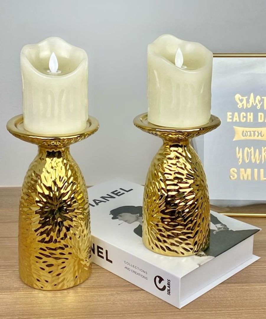 Candelabro Dorado Resina