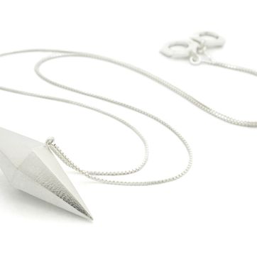 SILVER DOUBLE CONE NECKLACE - imagen 1