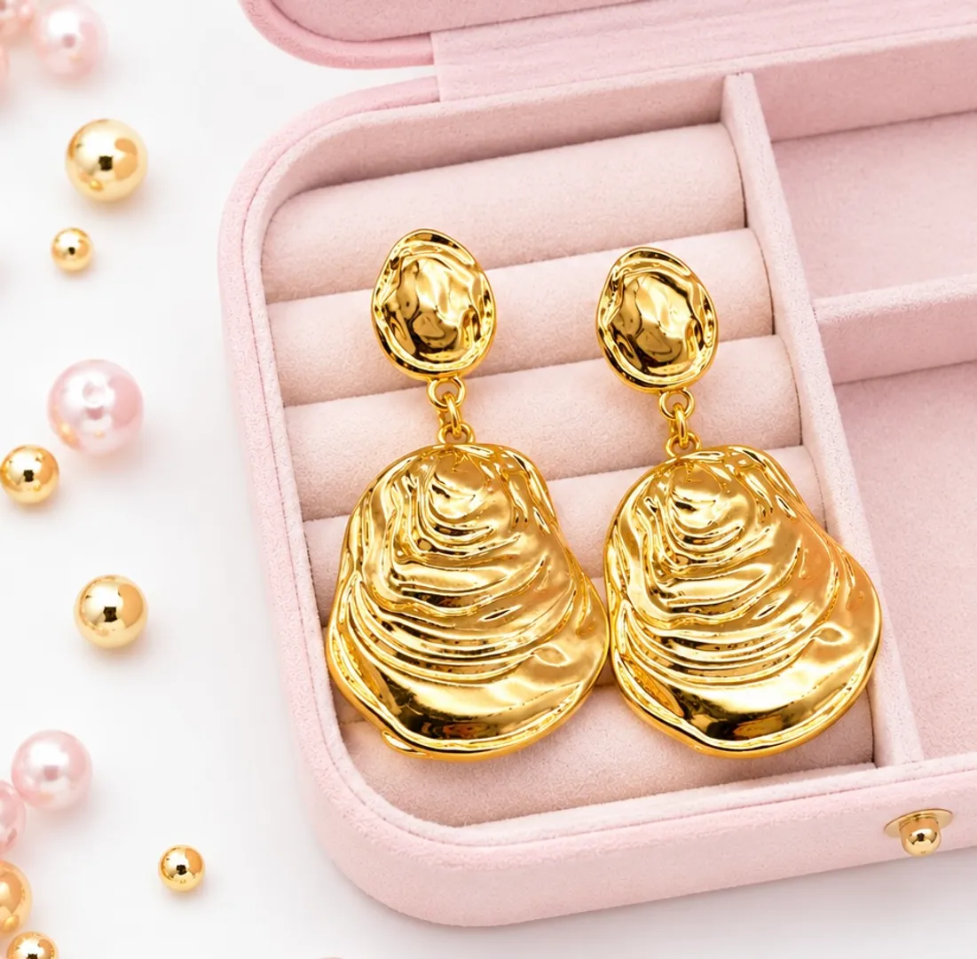 Aretes Largos Rodio Dama Elegant 