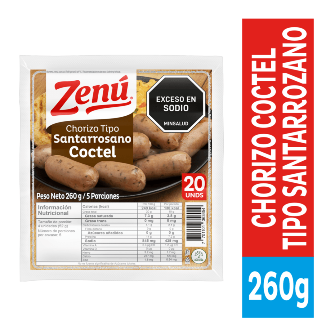 CHORIZO COCTEL SANTARROSANO ZENU*260G