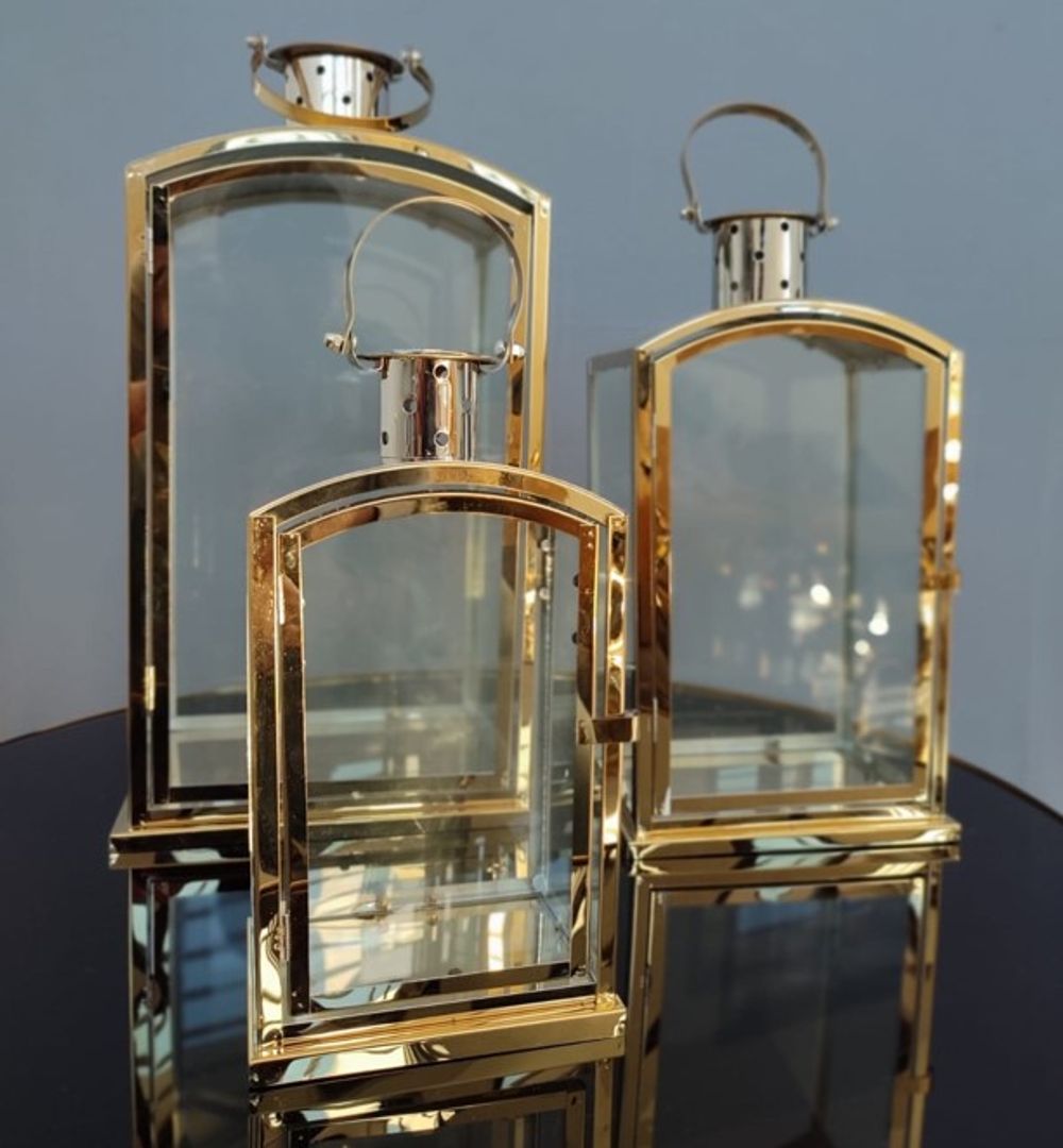 Set x3 Faroles Dorados