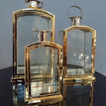 Imagen del producto Set x3 Faroles Dorados