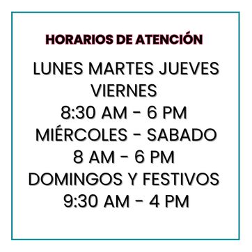 Imagen del producto HORARIOS DE ATENCIÓN 