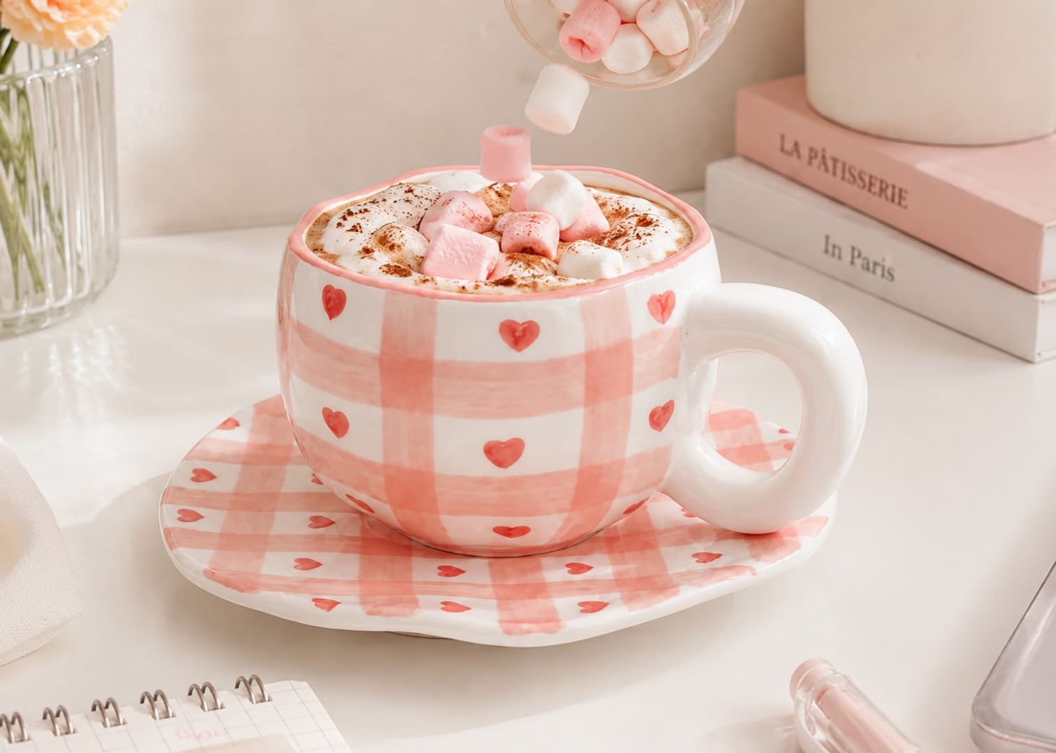 Mug plato cuadritos 
