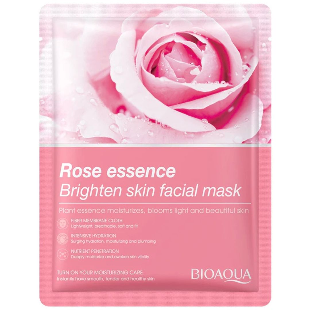 MASCARILLA FACIAL EN VELO ESENCIA DE ROSA BIOAQUA 