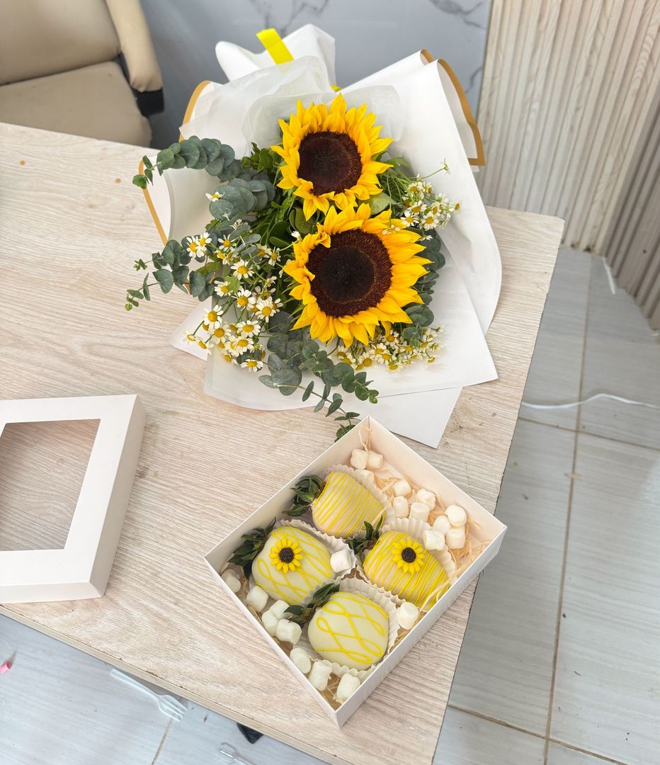 Combo girasol con fresas