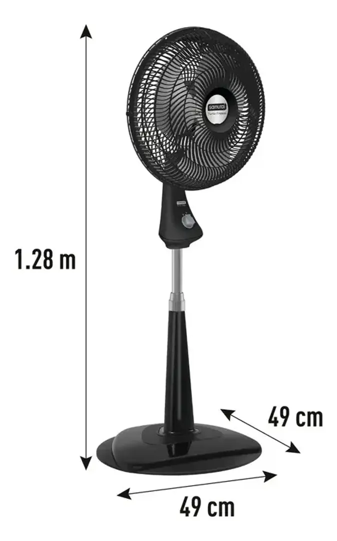 Ventilador Samurai Turbo Fresco Pedestal Negro