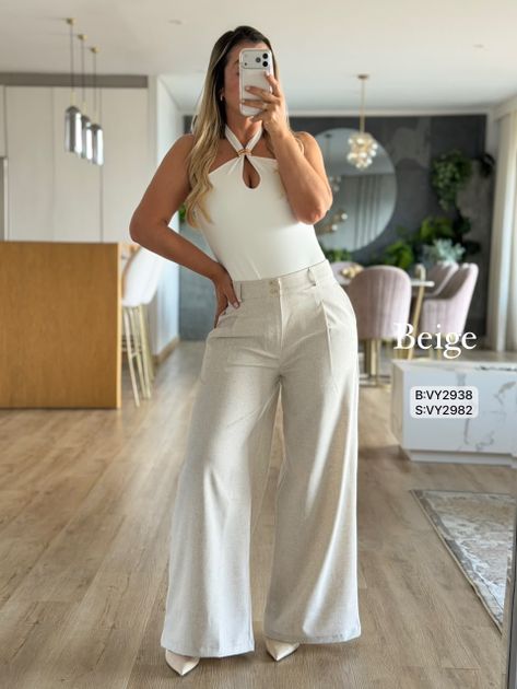 PANTALON RIBETE VY2982 en Beige — foto 5