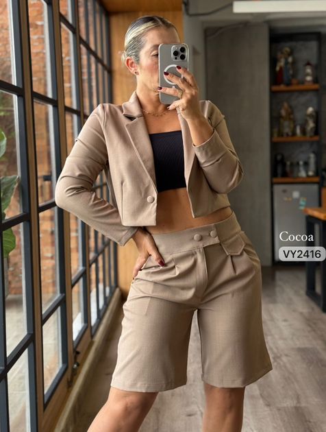SET BLEIZER Y BERMUDA VY2416 en Beige — foto 3