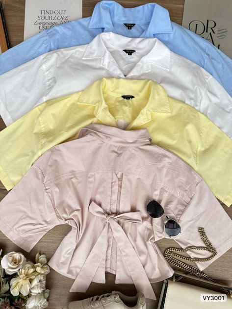 CAMISERA CORTA MANGA 3/4 AMARRAR ATRAS VY3001 en AMARILLO — foto 5