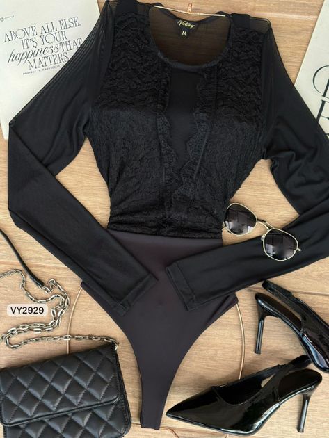 BODY TRASPARENCIA ENCAJE MANGA LARGA VY2929
